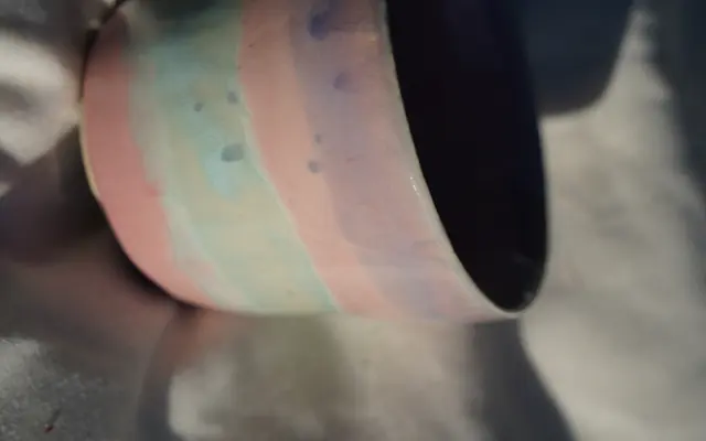 Striped cup, detail
